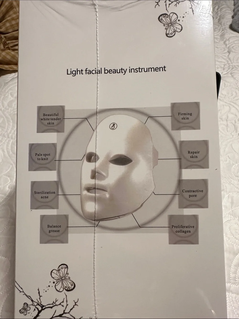 Light Facial Beauty Instrument - White LED Therapy Mask